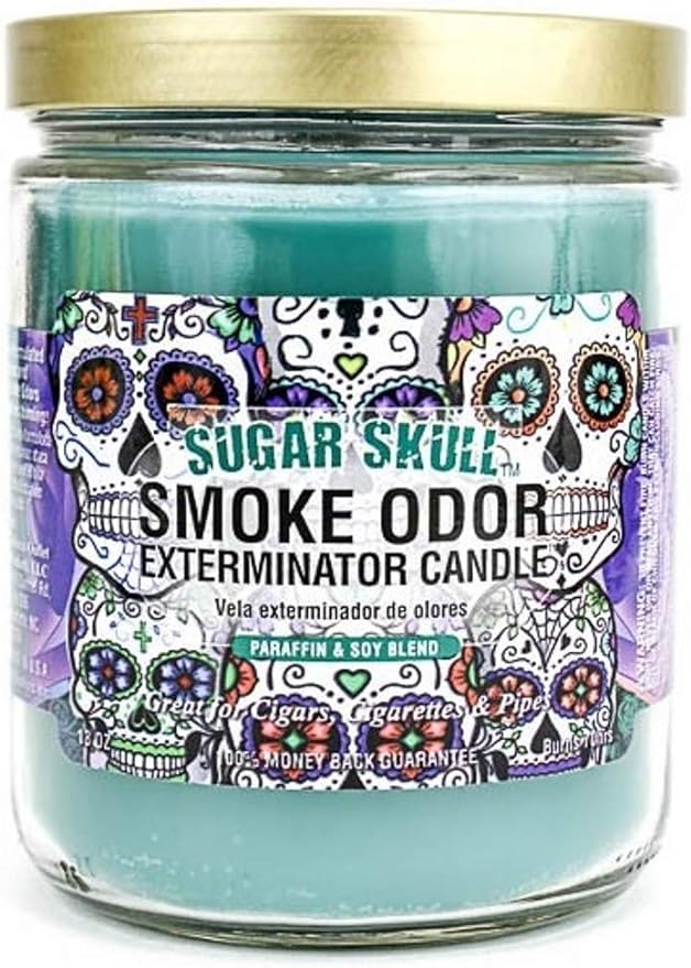 Smoke Odor Exterminator Candle – sugar skull